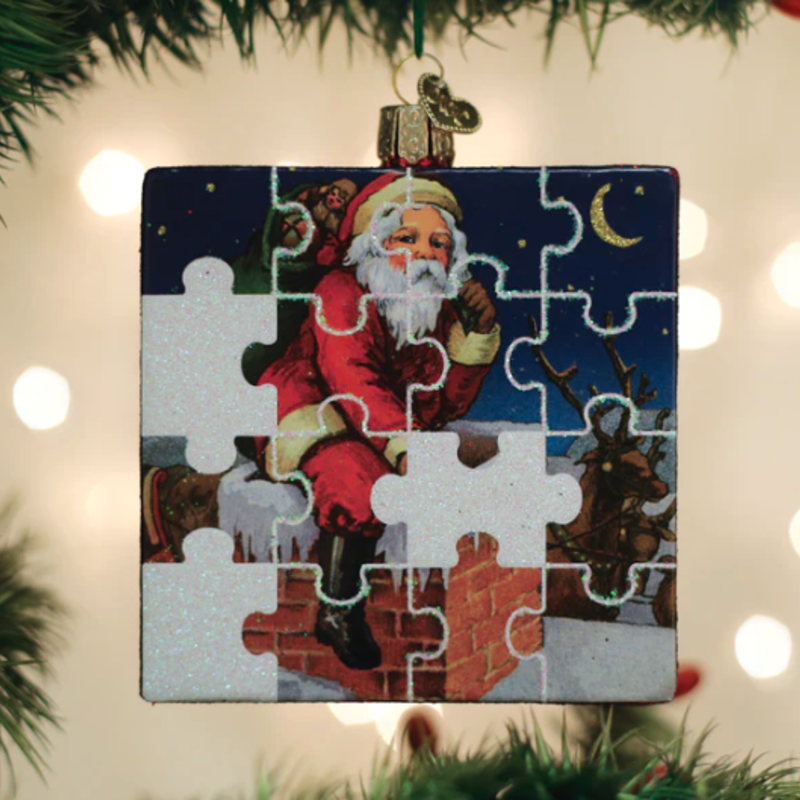 Ornament - Blown Glass -  Santa Jigsaw Puzzle