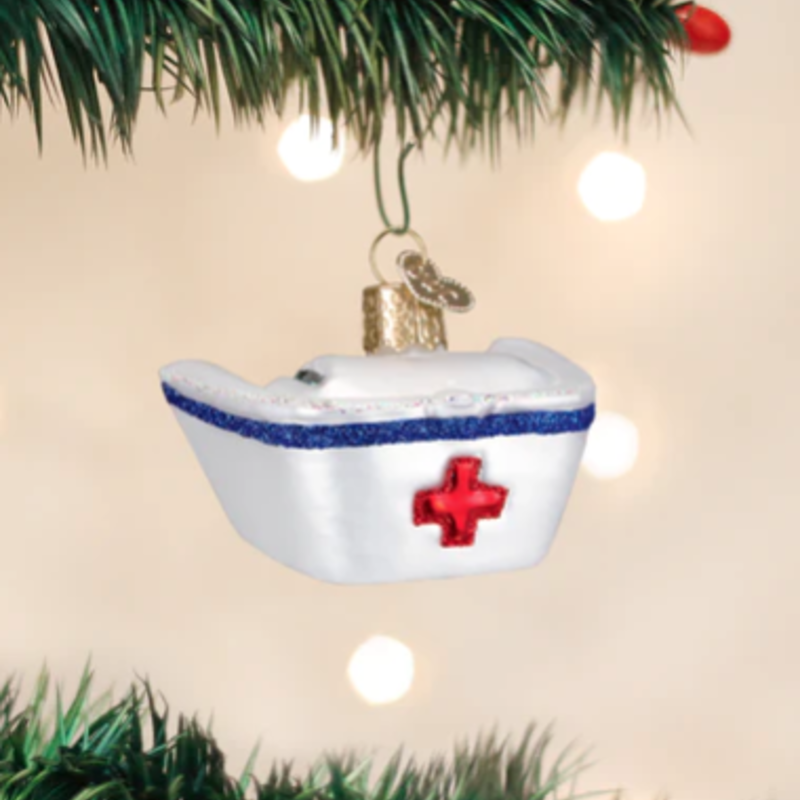 MH Ornament - Blown Glass - Nurse's Cap