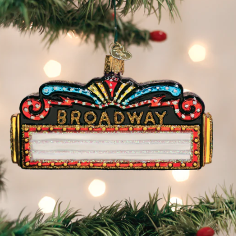 Ornament - Blown Glass -  Broadway Marquee