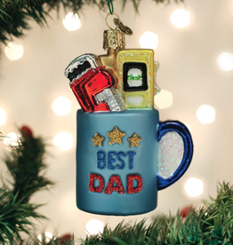 Ornament - Blown Glass -  Best Dad Mug Ornament