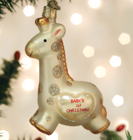 Ornament - Blown Glass -  Baby's First Christmas/Giraffe