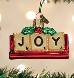 Ornament - Blown Glass -  JOY/Scrabble