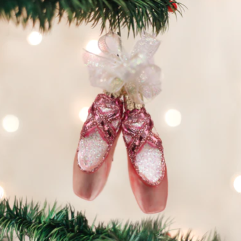 MH Ornament - Blown Glass -  Ballet Slippers