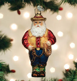 MH Ornament - Blown Glass - Western Santa