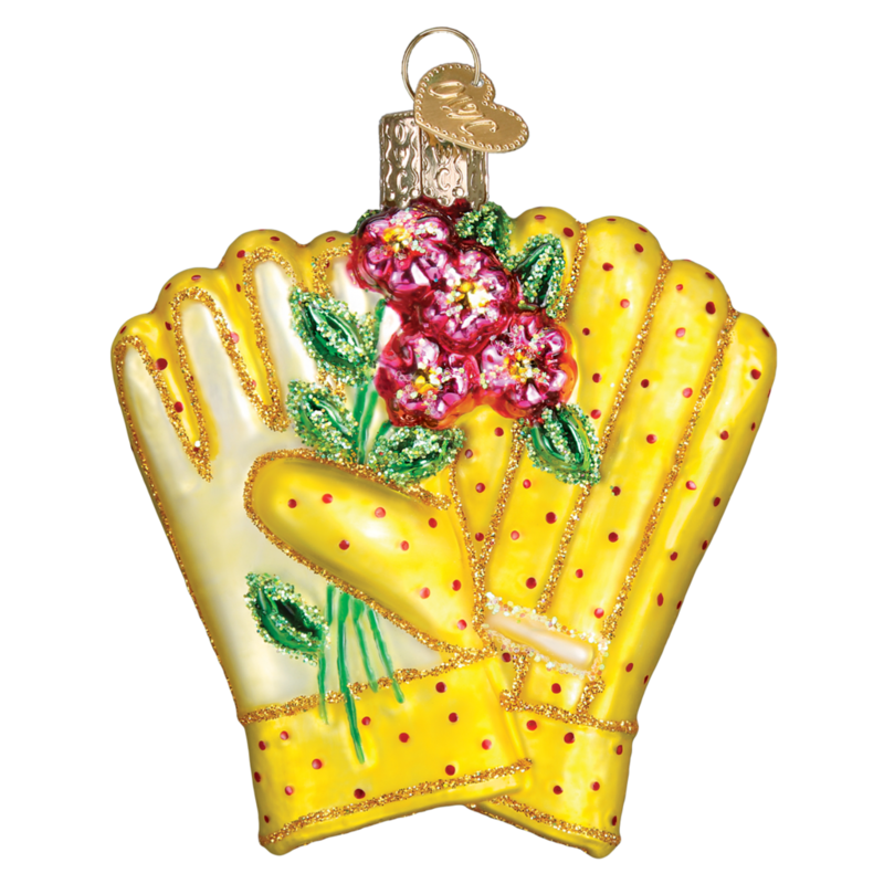 MH Ornament - Blown Glass -  Gardening Gloves