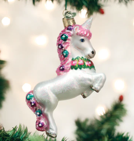 MH Ornament - Blown Glass - Prancing Unicorn