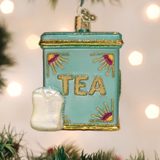 Ornament - Blown Glass -  Tea Tin
