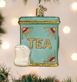 Ornament - Blown Glass -  Tea Tin
