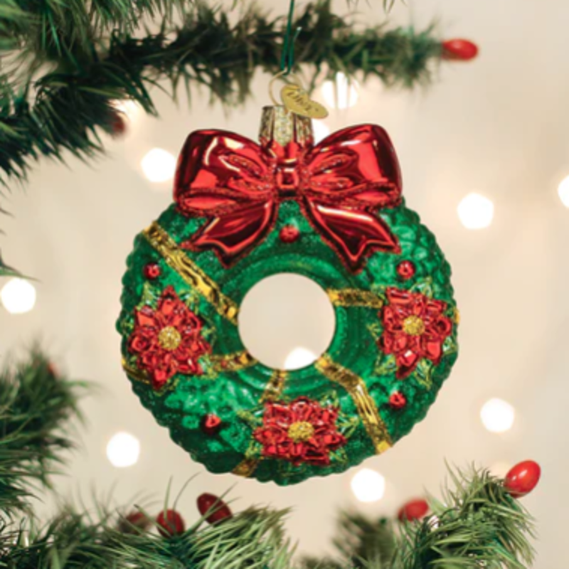 MH Ornament - Blown Glass - Christmas Wreath