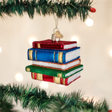 MH Ornament - Blown Glass - Stack of Books