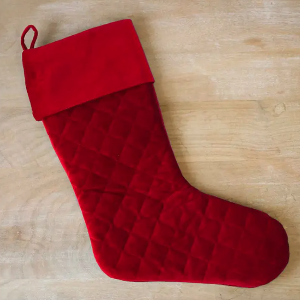 Stocking - Quilted - Red - 7x21"