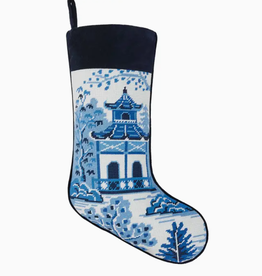 Stocking - Needlepoint - Chinoiserie Pagoda