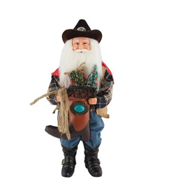 Santa -  Cowboy with Boot Stocking - 15"