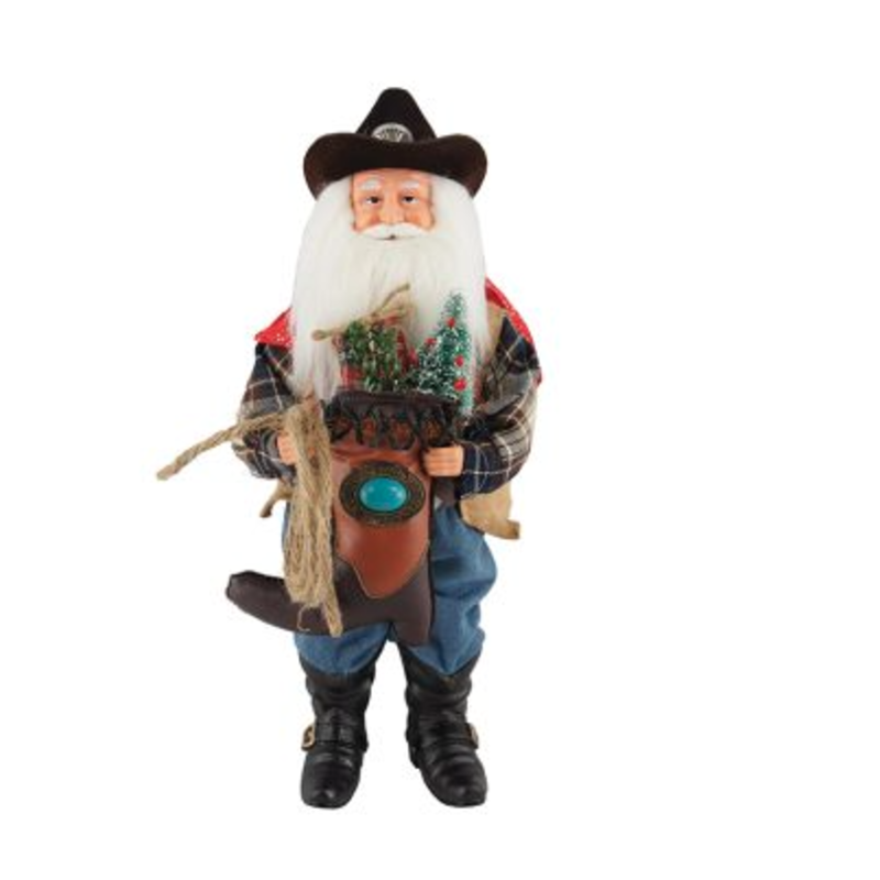Santa -  Cowboy with Boot Stocking - 15"