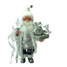 Santa -  Silver Gift Bearer - 15"