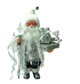 Santa -  Silver Gift Bearer - 15"