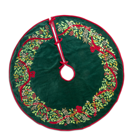 Tree Skirt - Velvet Wreath - Green - 56"