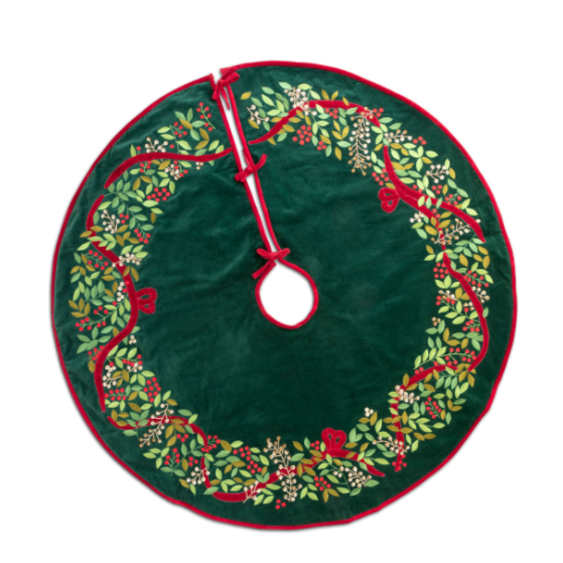 Tree Skirt - Velvet Wreath - Green - 56"