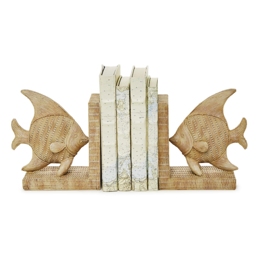 Bookends - Fish - Basket Weave - S/2 -15.5 W x 4 D x 7.75" H
