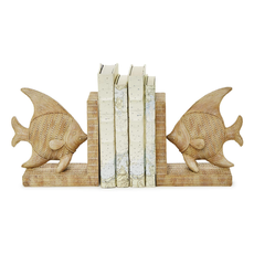 Bookends - Fish - Basket Weave - S/2 -15.5 W x 4 D x 7.75" H