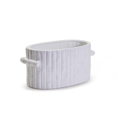 Cachepot - Faux Bamboo - Oval - 15" W x 6.75" D x 7" H