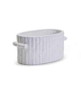 Cachepot - Faux Bamboo - Oval - 15" W x 6.75" D x 7" H