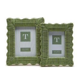 Frame - Wicker - Scalloped - Green -  5x7"
