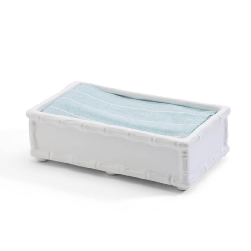 MH Guest Towel Holder - White Bamboo Fretwork