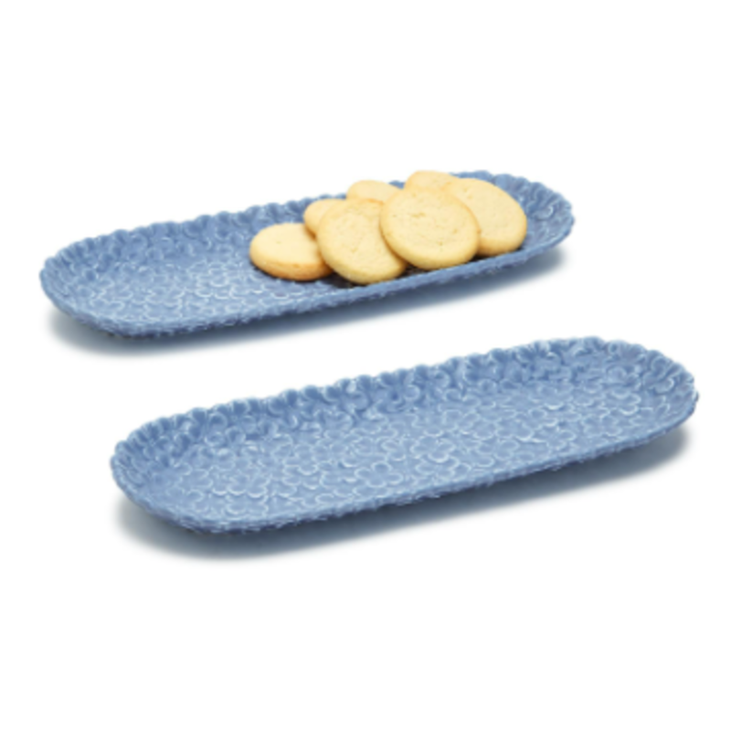 Tidbit Tray - Hydrangea - Blue - 12.75"Wx4.75"Lx1"H