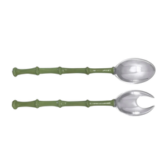 Salad Servers - Bamboo -  Green