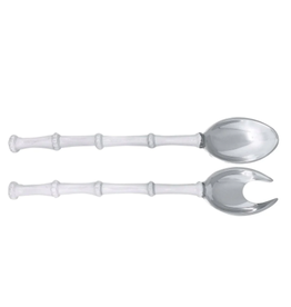 Salad Servers - Bamboo -  White