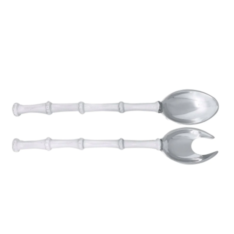 Salad Servers - Bamboo -  White
