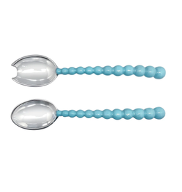 Salad Servers - Pearled -  Aqua