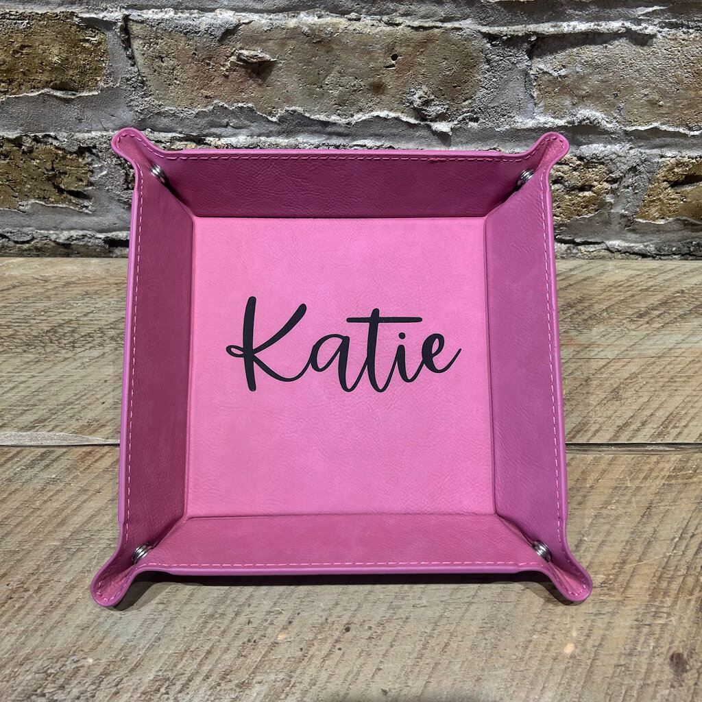 Personalized Leatherette Folding Tray - Snaps - 6x6