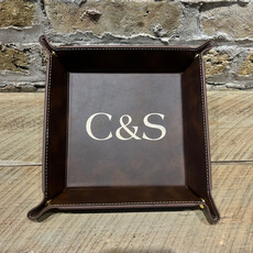 Personalized Leatherette Folding Tray - Snaps - 6x6