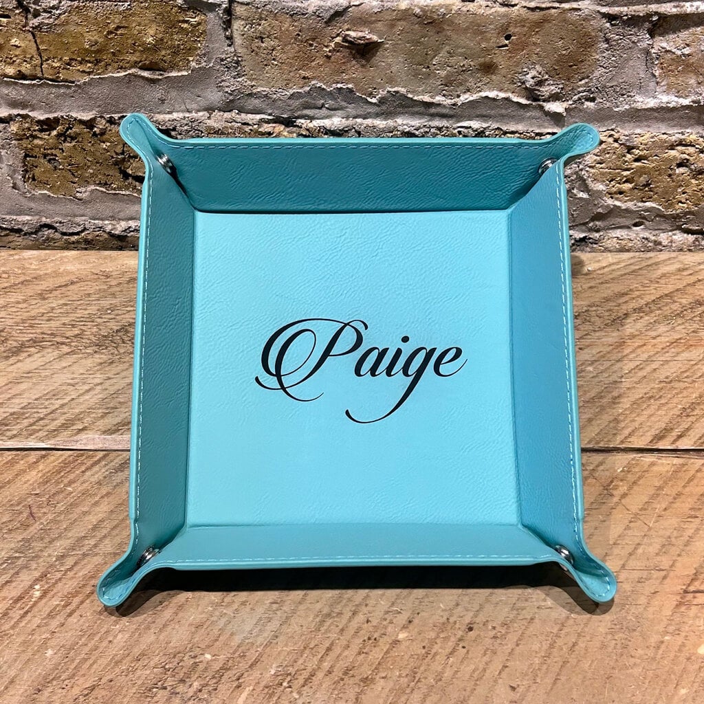 Personalized Leatherette Folding Tray - Snaps - 6x6