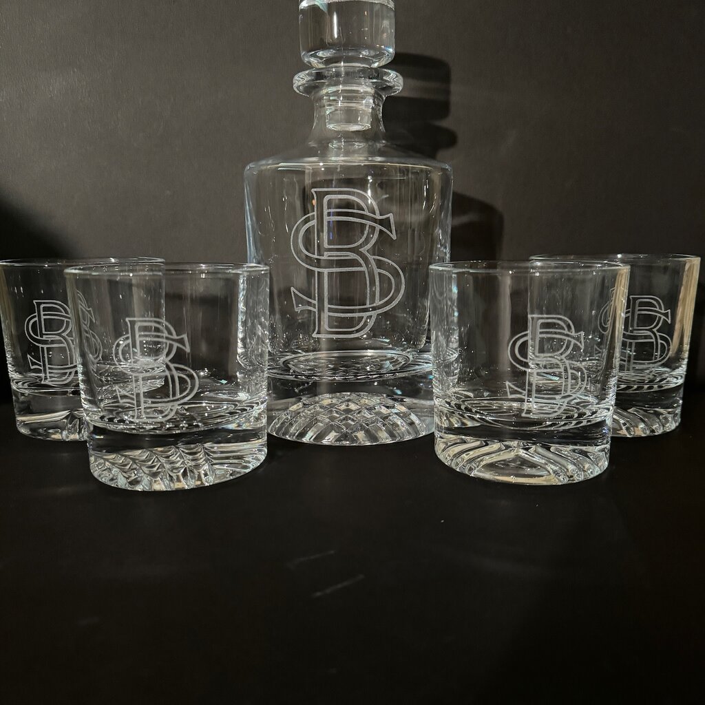 Personalized Decanter - Round 850ml - 4 glasses/9oz - Gift Box