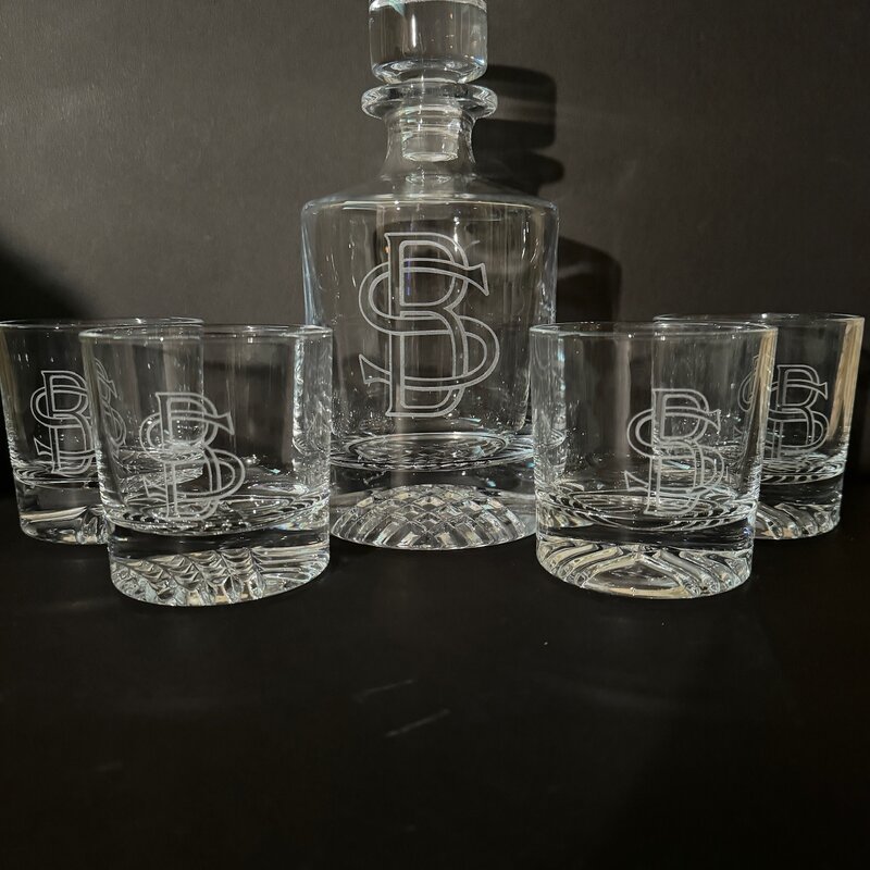 Personalized Decanter - Round 850ml - 4 glasses/9oz - Gift Box