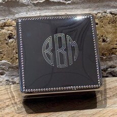 Personalized Box - Square - Beaded Border - Nickel plated - 3.25"