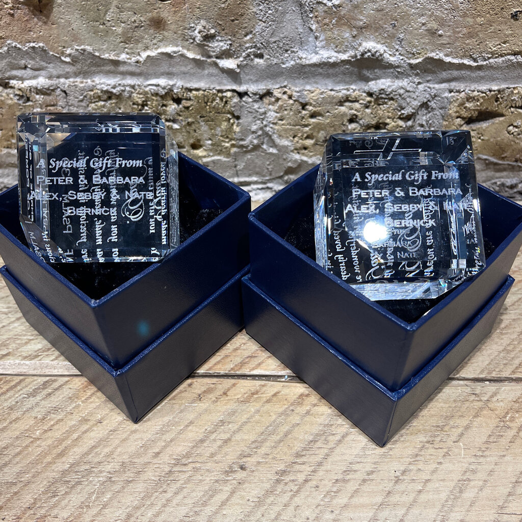 Personalized Crystal 2.5" Cube - Corner