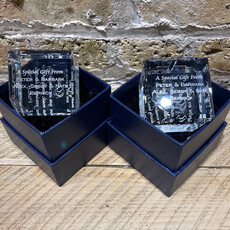 Personalized Crystal 2.5" Cube - Corner
