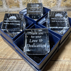 Personalized Crystal 3" Cube - Corner