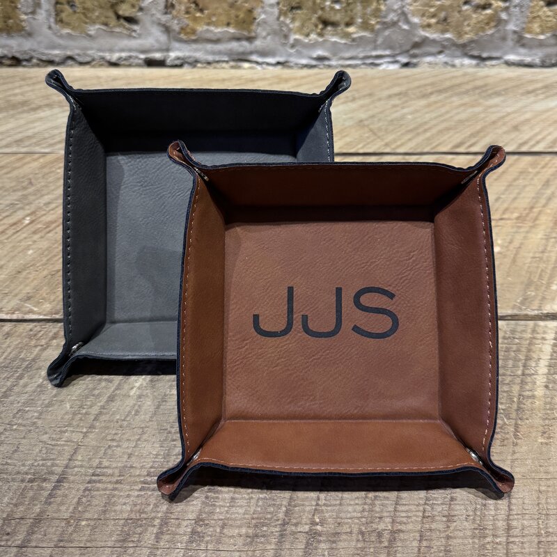 Personalized Leatherette Snap-Tray 5"