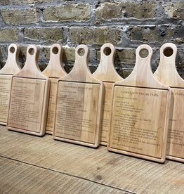Personalized Cutting Board - Maple - Paddle Shaped w/Drip - 13.5 x 7"