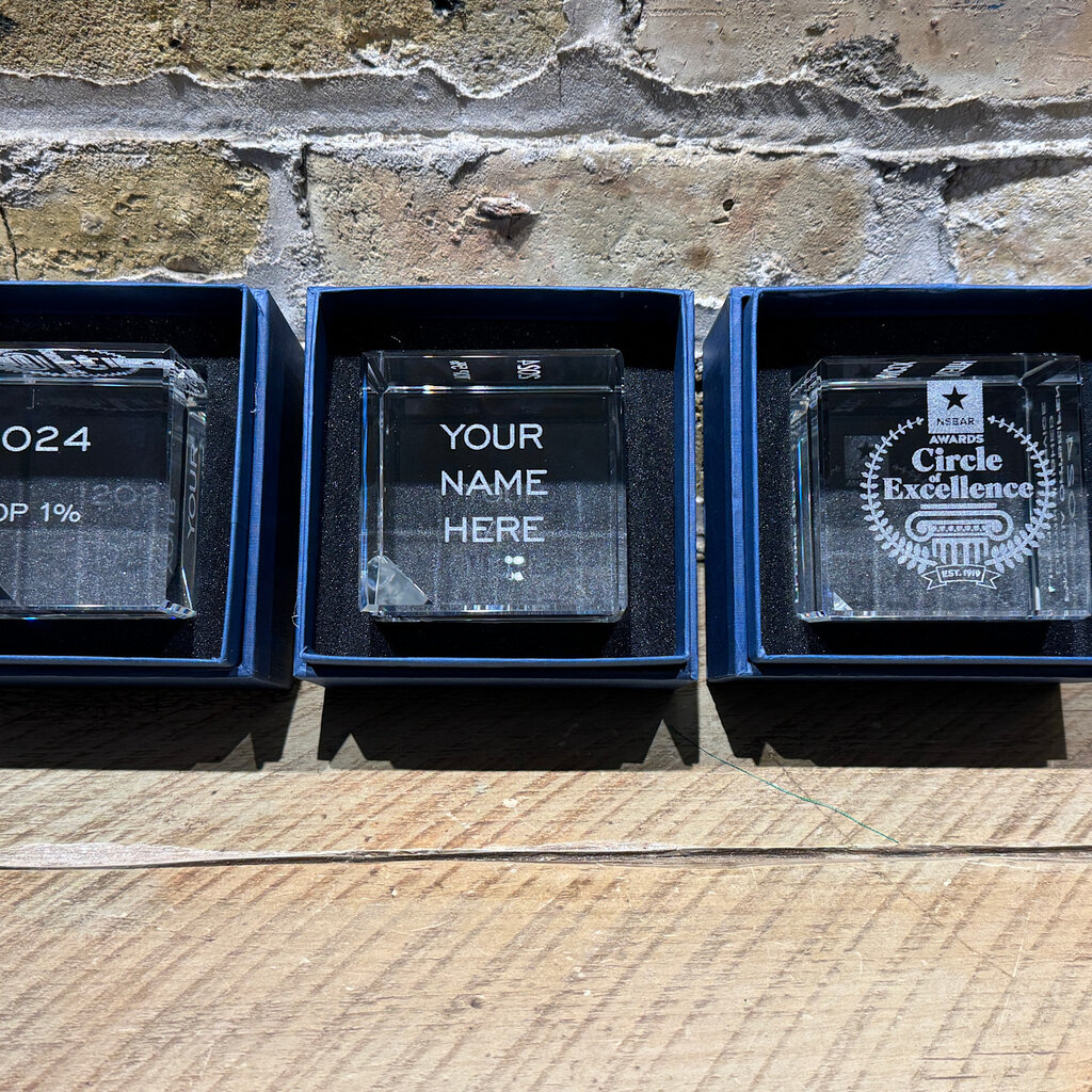 Personalized Crystal 3" Cube - Airflyte