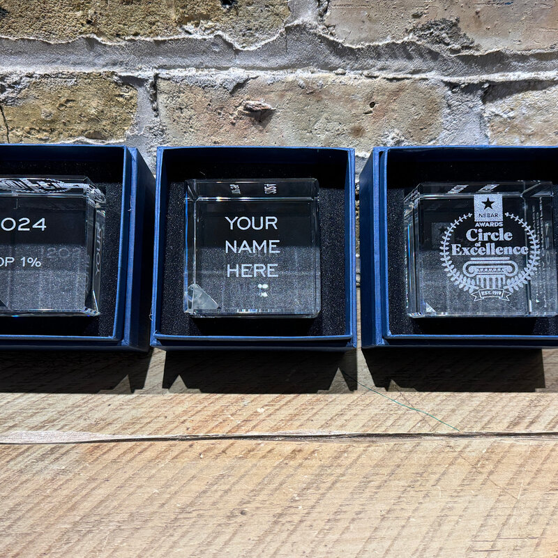 Personalized Crystal 3" Cube - Airflyte