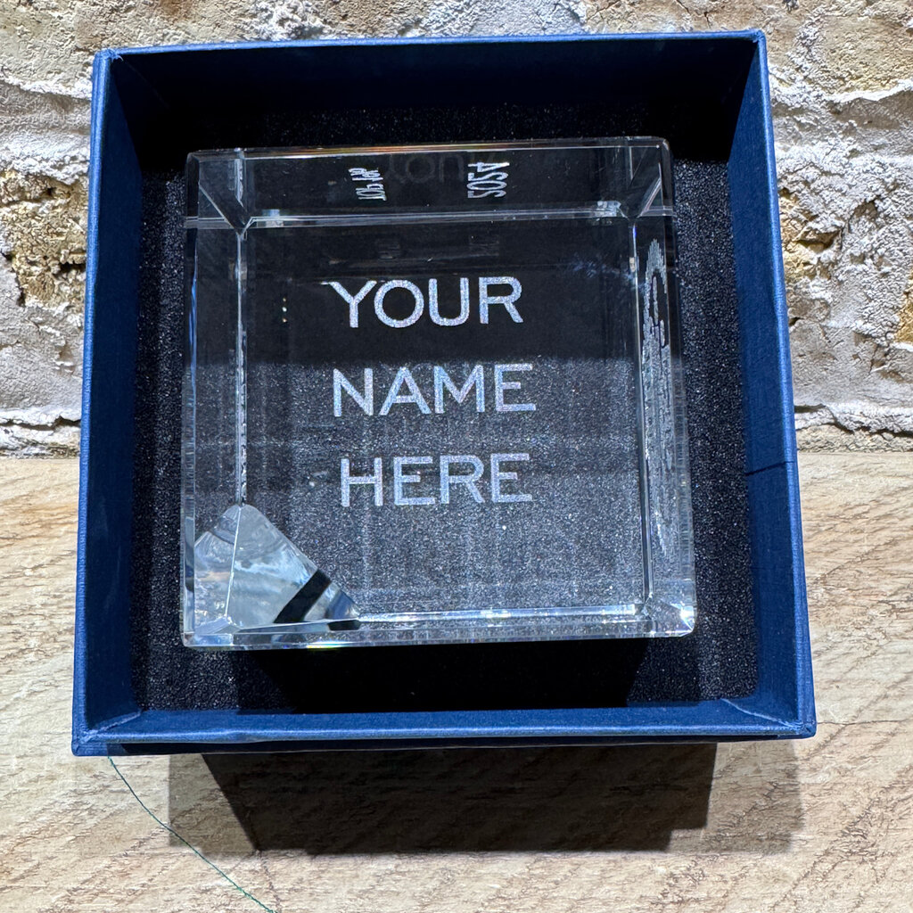 Personalized Crystal 3" Cube - Airflyte
