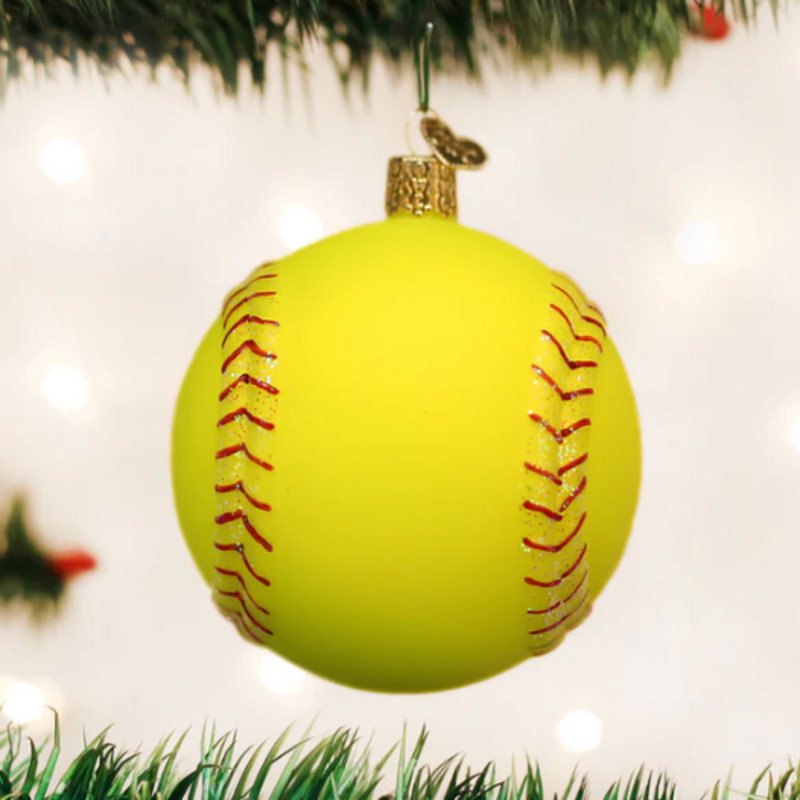 MH Ornament - Blown Glass - Sports -  Softball