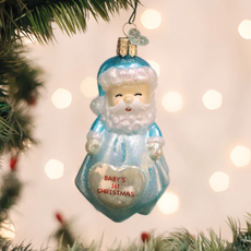 MH Ornament - Blown Glass - Baby Boy's 1st Santa Lovey