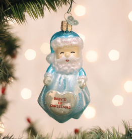 MH Ornament - Blown Glass - Baby Boy's 1st Santa Lovey